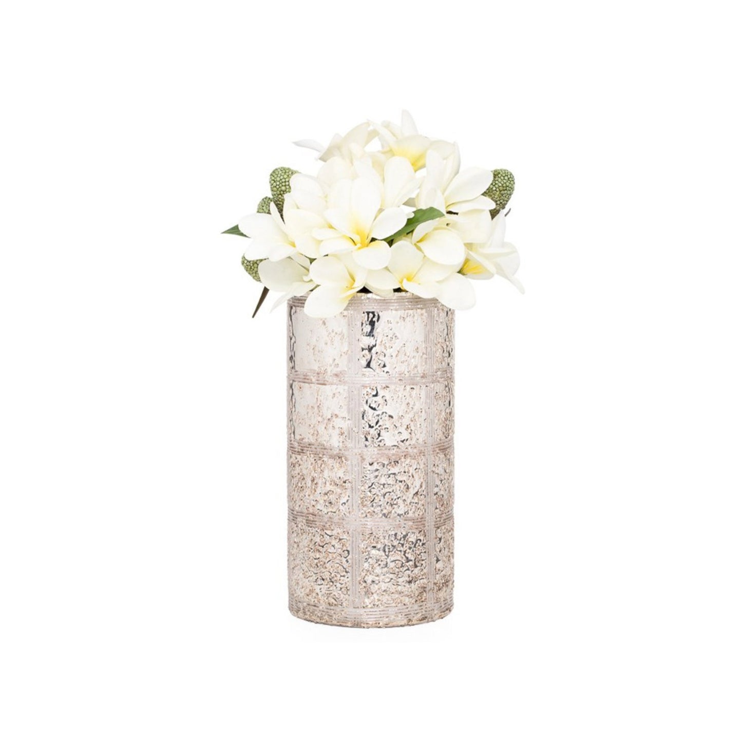 ETCHED LINE GOLD LUSTRE GLASS VASE