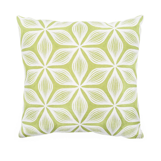 GEOMETRIC FLORAL EMBROIDERED FILLED CUSHION