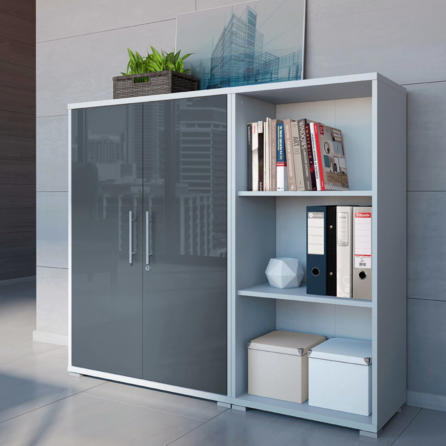 LOW BOOKCASE OFFICE LUX