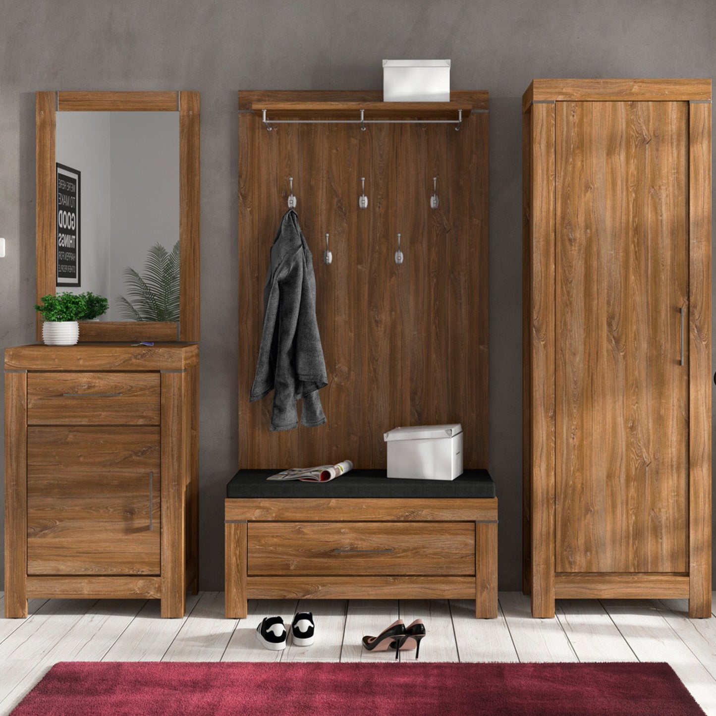 SHOE CABINET WITH BENCH GENT