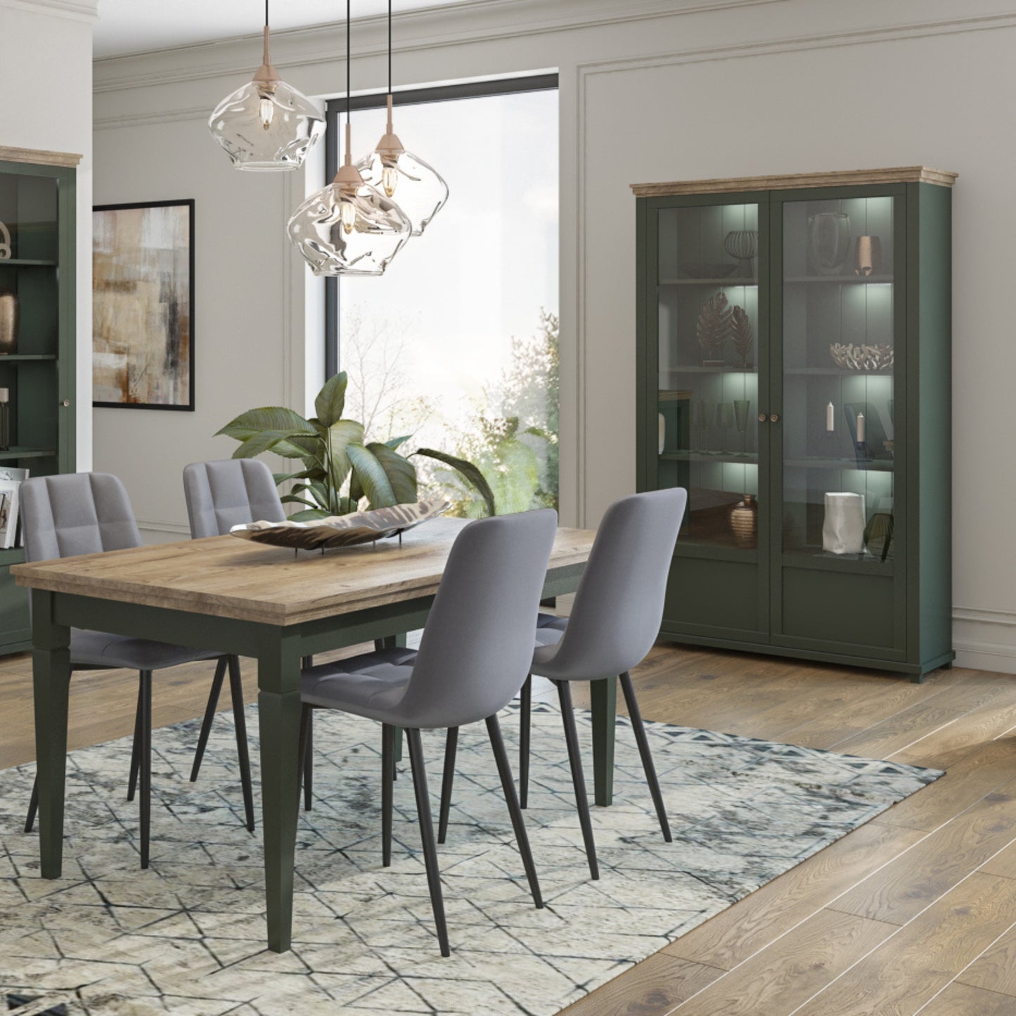 TALL DOUBLE DISPLAY CABINET EVORA