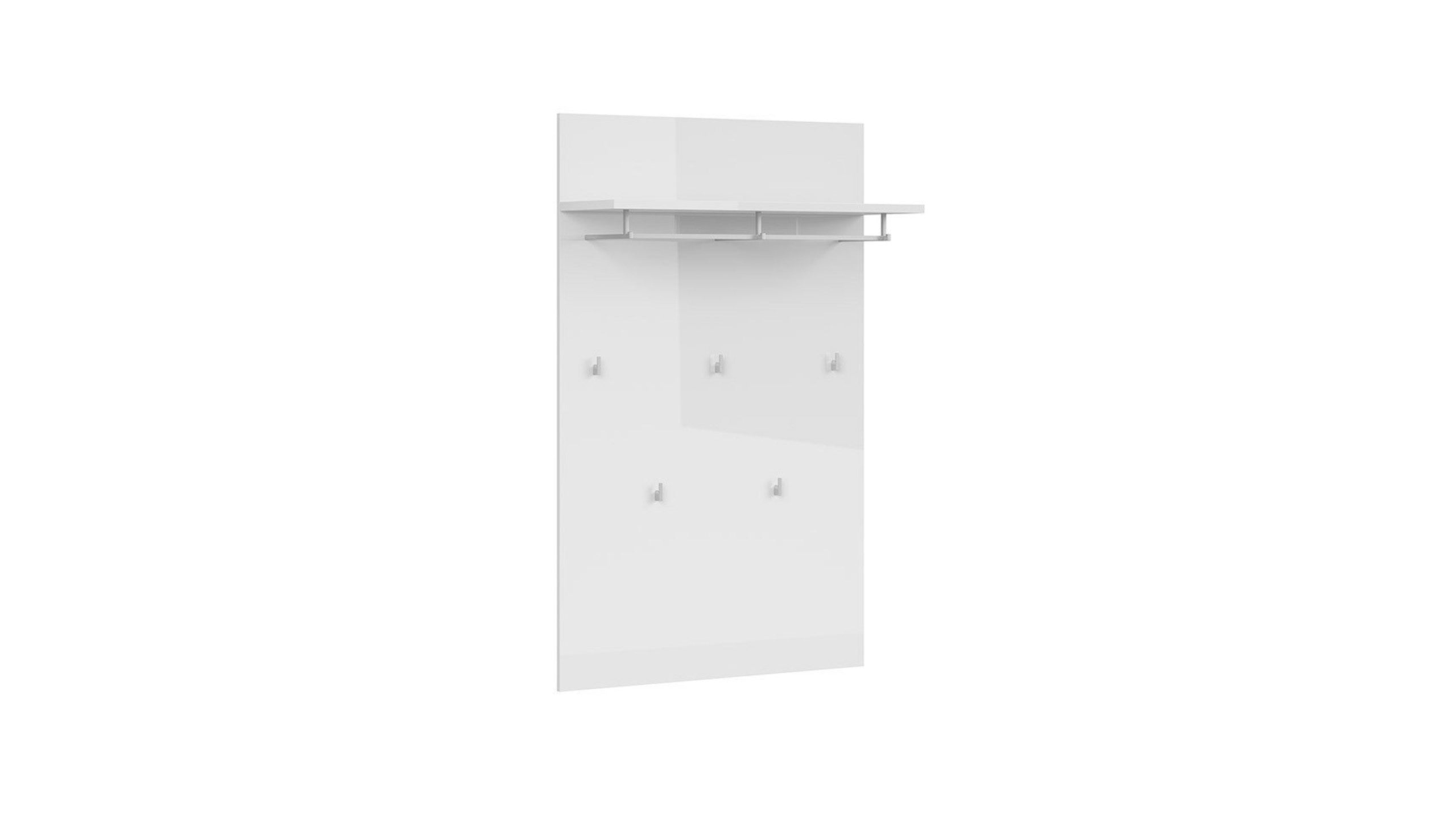 Coat Rack Azteca Trio – Glossy White Hallway Shelf with Hooks – Smart ...
