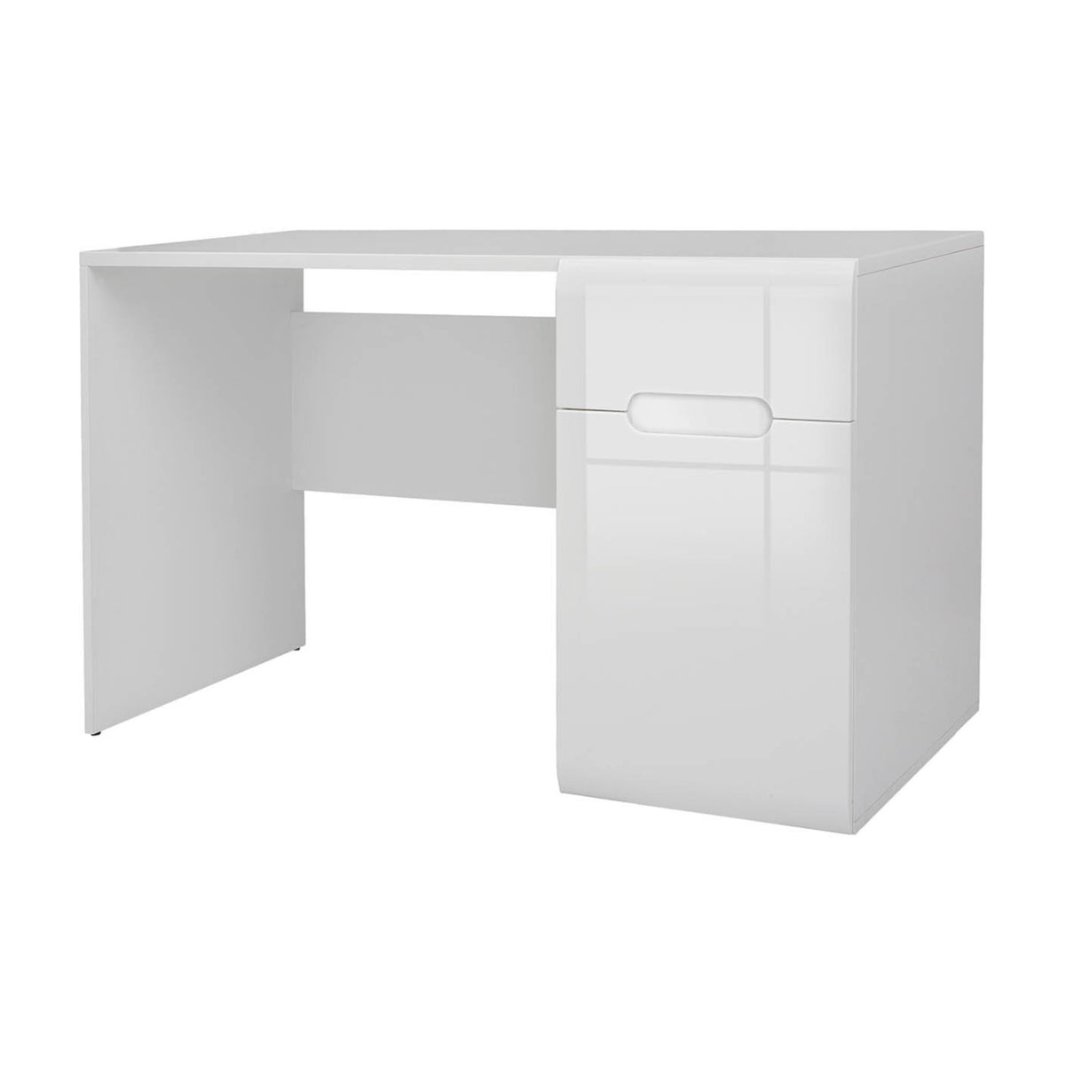 Azteca Trio Desk – Modern White Desk with Storage & Glossy Finish ...