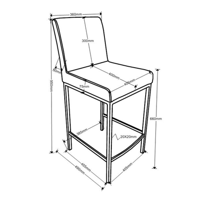 BAR STOOL DIEGO BLACK - SET OF 2