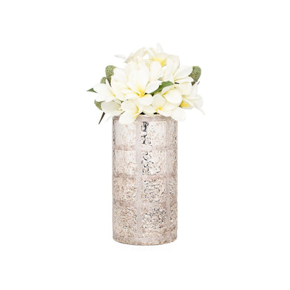 ETCHED LINE GOLD LUSTRE GLASS VASE