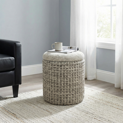 STORAGE OTTOMAN INDIGO CHARCOAL