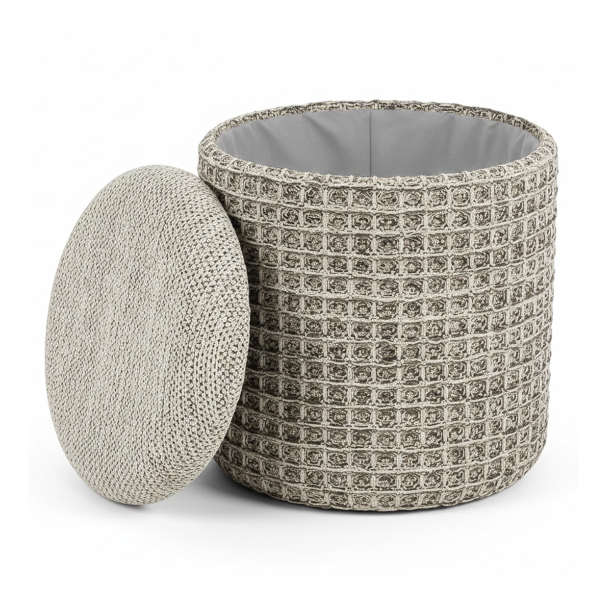 STORAGE OTTOMAN INDIGO CHARCOAL