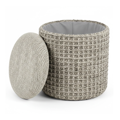 STORAGE OTTOMAN INDIGO CHARCOAL