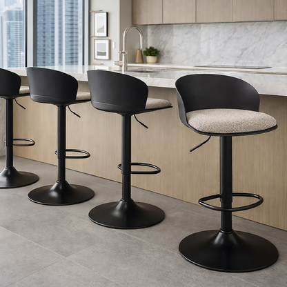 BAR STOOL MABEL BLACK - SET OF 2