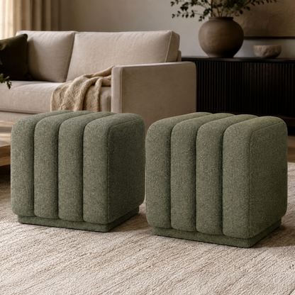 POLLO GREEN SQUARE OTTOMAN