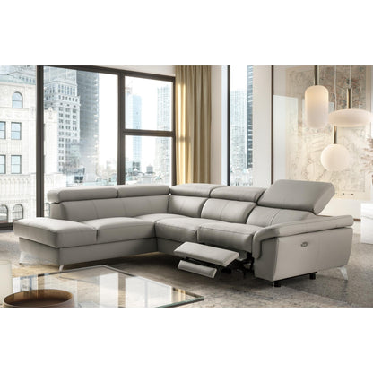 European sectional sofa with power recliner and storage for small condo spaces in Canada
