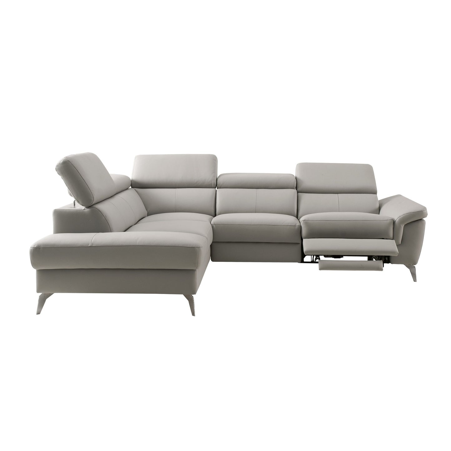 Modern left-facing sectional sofa with storage and power recliner for condo living rooms in Canada