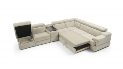 Gala Collezione Sectional Belluno - Modular sectional with a bed, storage, recliner and bar