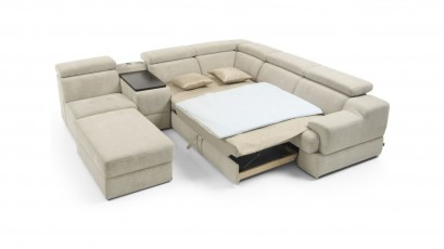 Gala Collezione Sectional Belluno - Modular sectional with a bed, storage, recliner and bar