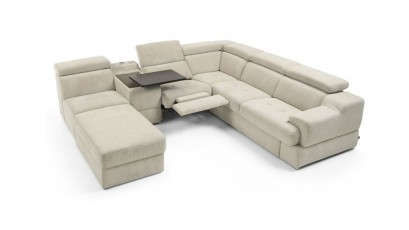 Gala Collezione Sectional Belluno - Modular sectional with a bed, storage, recliner and bar