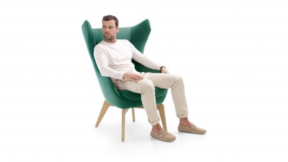 Gala Collezione Armchair Neo II - Unique accent chair on the wooden base