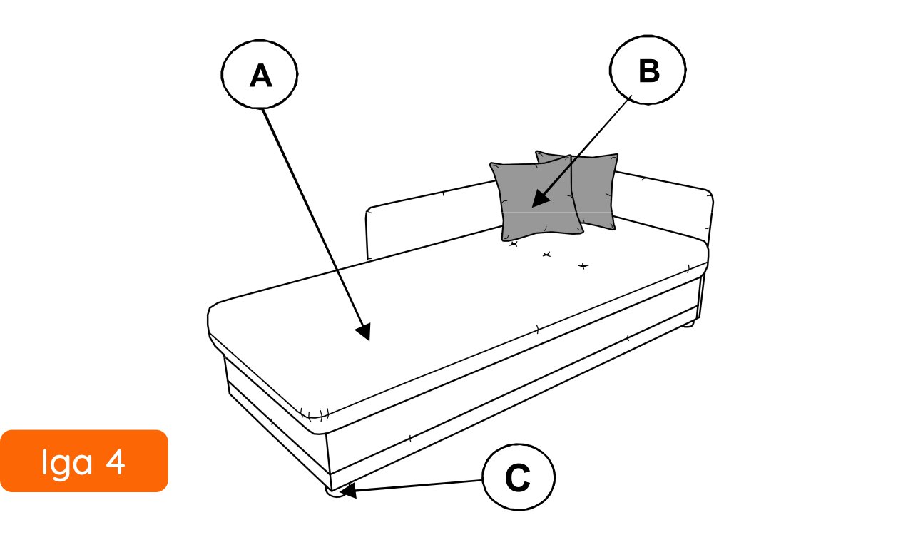 Libro Daybed Iga - Comfortable daybed with an adjustable head of the mattress