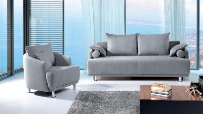 Libro Sofa Zafira - Trendy sofa with bed and storage