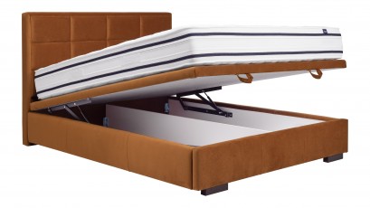 Hauss Storage Bed Choco Slim - Modern upholstered storage bed