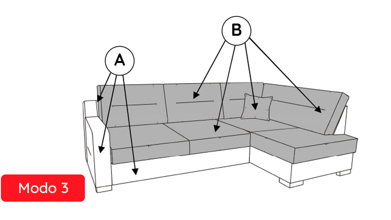 Libro Sectional Modo - Sectional with a bed, storage and adjustable backrests