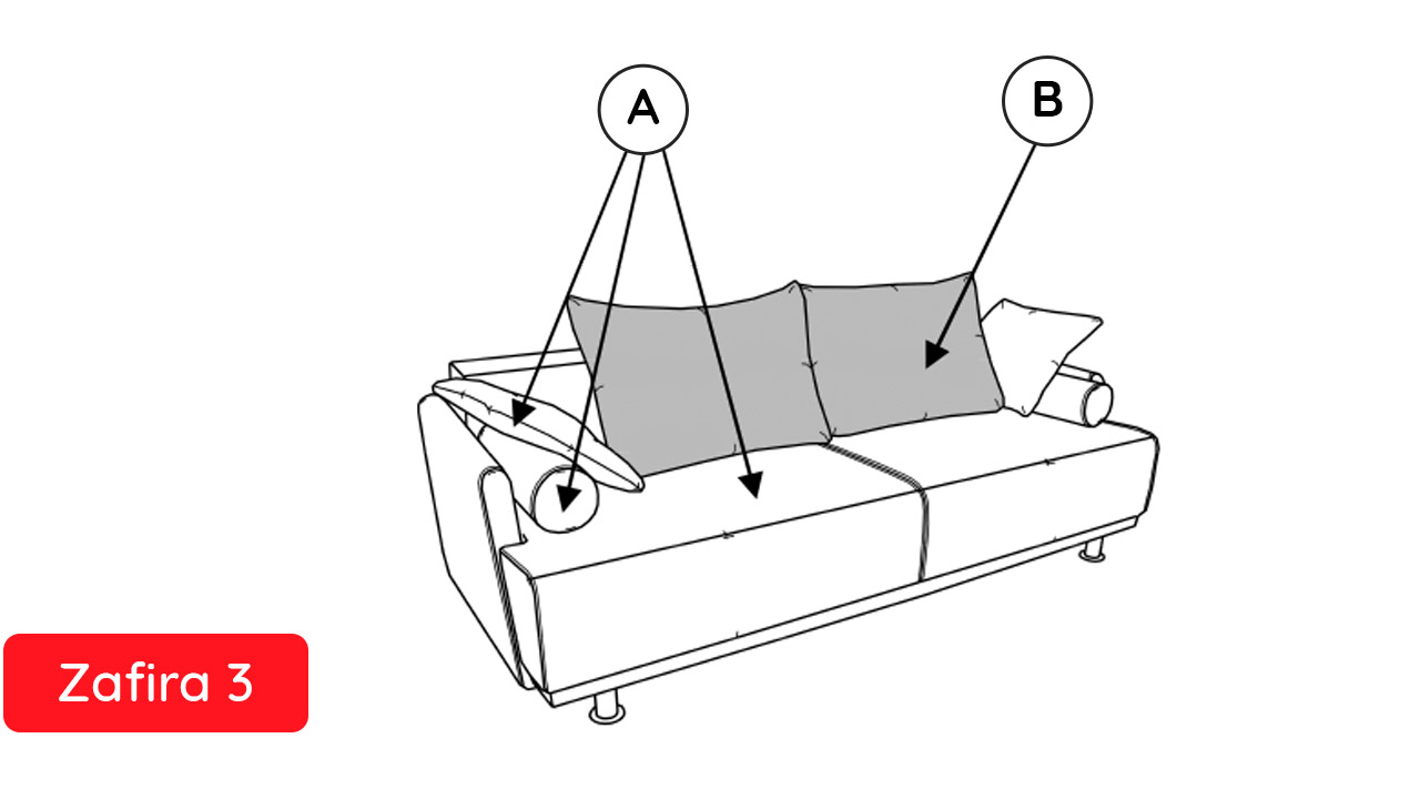 Libro Sofa Zafira - Trendy sofa with bed and storage