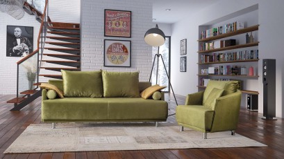 Libro Sofa Zafira - Trendy sofa with bed and storage