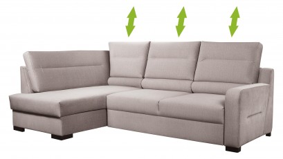 Libro Sectional Modo - Sectional with a bed, storage and adjustable backrests