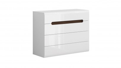  Azteca Trio 4 Drawer Dresser - High gloss white chest of drawers