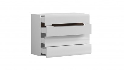  Azteca Trio 4 Drawer Dresser - High gloss white chest of drawers