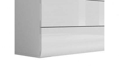  Azteca Trio 4 Drawer Dresser - High gloss white chest of drawers