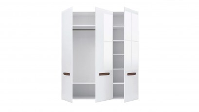  Azteca Trio 3 Door Wardrobe - Glossy white wardrobe