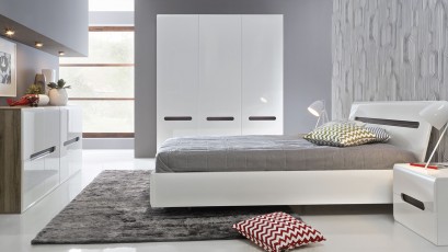  Azteca Trio 3 Door Wardrobe - Glossy white wardrobe