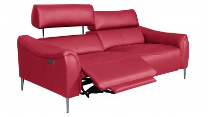  Des Sofa Milano 3TVE - Dollaro Rosso - Double power recliner