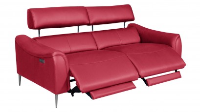  Des Sofa Milano 3TVE - Dollaro Rosso - Double power recliner