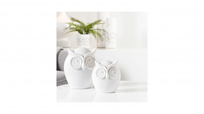  Torre & Tagus Large Wise Owl - Ceramic Decor Sculpture - White