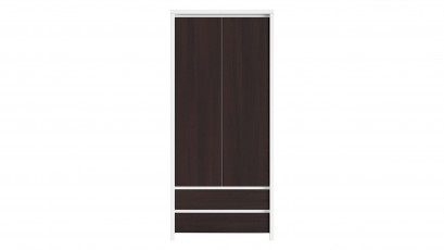  Kaspian White + Wenge 2 Door Wardrobe - Contemporary furniture collection