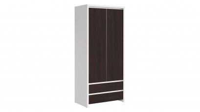  Kaspian White + Wenge 2 Door Wardrobe - Contemporary furniture collection