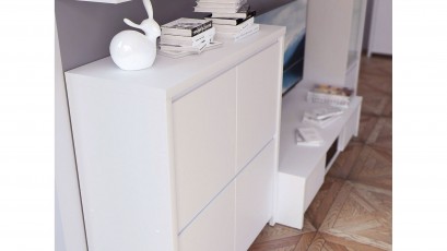  Kaspian White 4 Door Storage Cabinet - Contemporary furniture collection