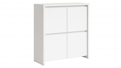  Kaspian White 4 Door Storage Cabinet - Contemporary furniture collection