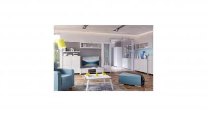  Kaspian White 4 Door Storage Cabinet - Contemporary furniture collection