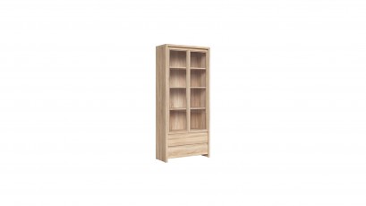  Kaspian Oak Sonoma Double Display Cabinet - Contemporary furniture collection