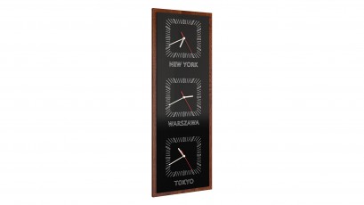  Mebin Smart Vertical Clock Antique Walnut - 3 time zones clock