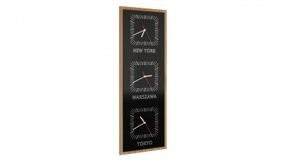  Mebin Smart Vertical Clock Natural Oak - 3 time zones clock