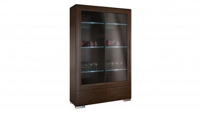  Mebin Rossano Double Display Cabinet Oak Notte - High-quality European furniture