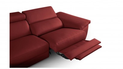  Des Sectional Panama - Dollaro Red - Sofa with power recliner