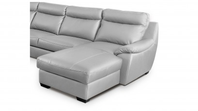  Des Sectional Boston - Dollaro Gris - Full-grain leather large U-shape sofa