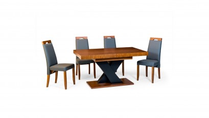 Bukowski Dining Set Valentino X and Nero - European extandable table