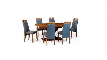 Bukowski Dining Set Valentino X and Nero - European extandable table