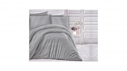  Darymex Cotton Duvet Cover Set - Cizgili Grey - Europen made