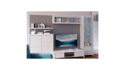  Kaspian White 4 Door Storage Cabinet - Contemporary furniture collection